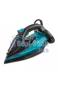 Утюг электрический Endever Delta-227 черный/лазурно-синий, 2400 Вт, подача пара 50 г/мин, паровой удар 150 г/мин, 10 шт/уп