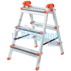 Лестница-стремянка стальная двусторонняя КУРС 3 ступени, Н=67.5 см, вес 4.0 кг