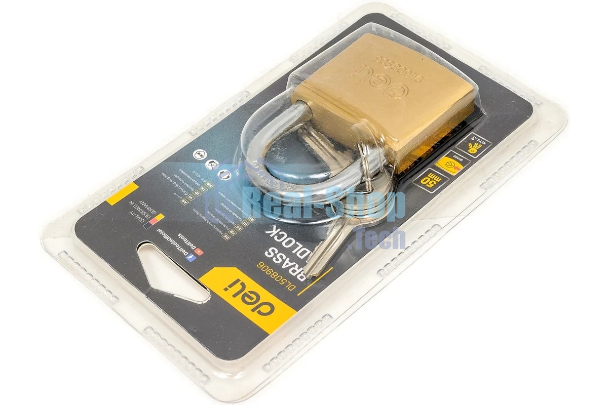 Замок навесной Deli DL508906 латунный, 50мм