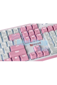 Клавиатура проводная REDRAGON Hades Бело-розовая, тихая, 104 кн.