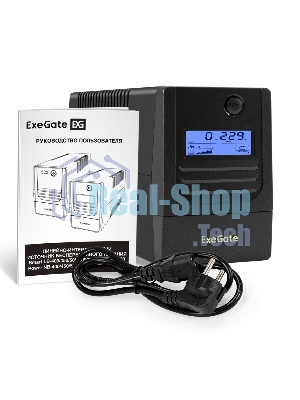 Источник бесперебойного питания ExeGate Smart LB-450.LCD.AVR.4C13 (450VA/270W, LCD, AVR, 4*C13, батарея 12V 4.5Ah, Black)