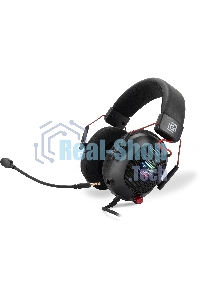 Наушники с микрофоном Оклик HS-L305G черный/красный 2м мониторные оголовье (2060511)