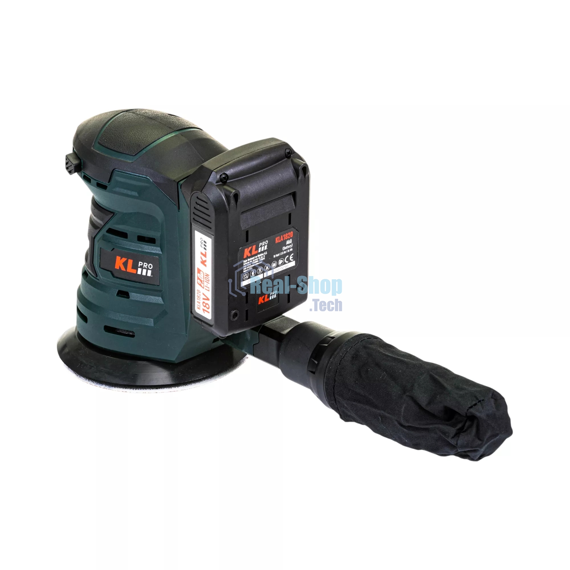 Эксцентриковая шлифовальная машина аккумуляторная KLPRO KLEZ18-20 (18В, Li-ion-2шт, 2.0А·ч, ЗУ 2,4А)