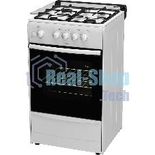Плита газовая Darina 1B1 GM 441 008 W белый/черный, конфорок 4 шт, духовка 50 л, 50 см x 85 см x 51 см