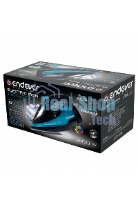 Утюг электрический Endever Delta-227 черный/лазурно-синий, 2400 Вт, подача пара 50 г/мин, паровой удар 150 г/мин, 10 шт/уп