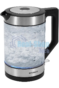 Чайник электрический Hyundai HYK-G4015 1.9л. 2200Вт черный/серебристый корпус: стекло