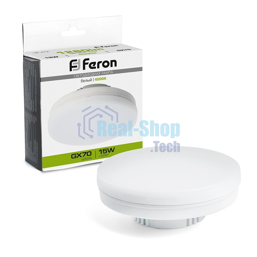 Лампа светодиодная Feron LB-472 LED 15Вт GX70 белый таблетка