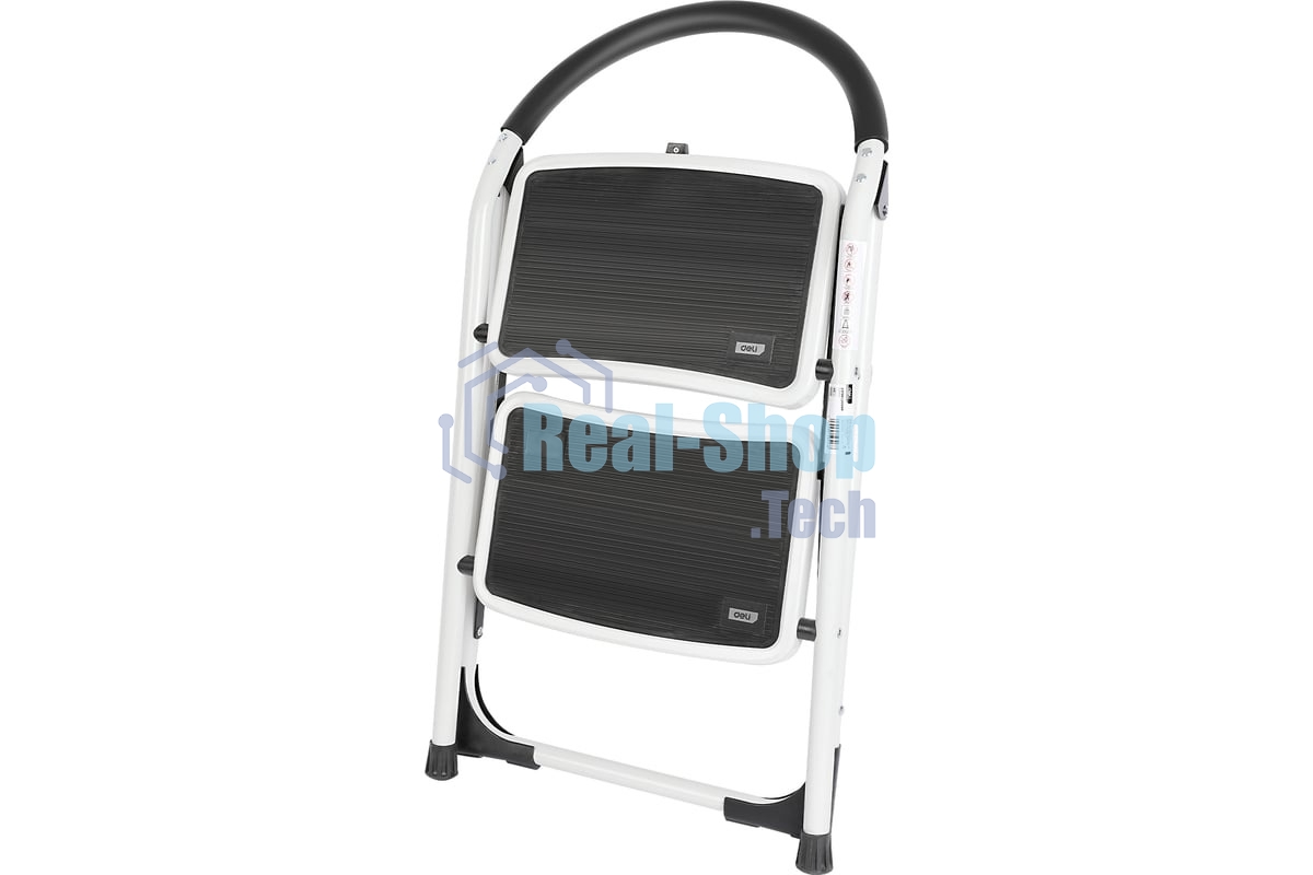 Стремянка стальная двухступенчатая Deli DL509012 макс.высота 460мм, до 150кг, ступени 360x270мм