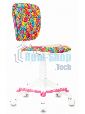 Кресло детское Бюрократ CH-W204/F мультиколор алфавит, крестовина пластик, подст. для ног, пластик белый