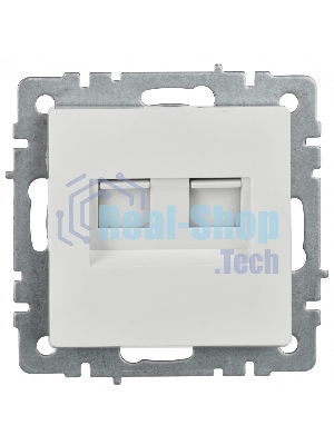 Розетка компьютерная двойная IEK BRITE РК10-2-БрБ RJ45 кат.5E белый