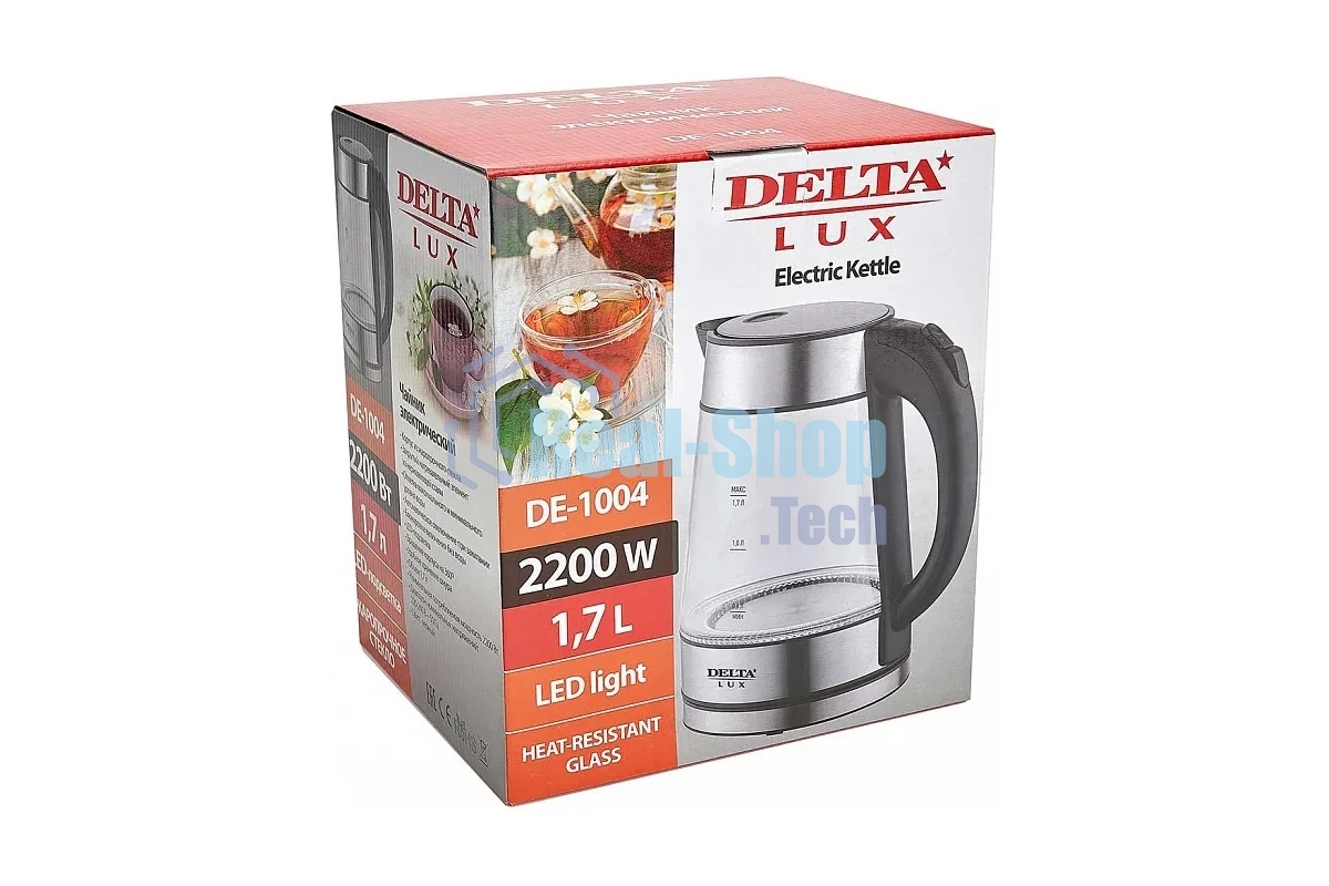 Чайник электрический DELTA LUX DE-1004 стекло