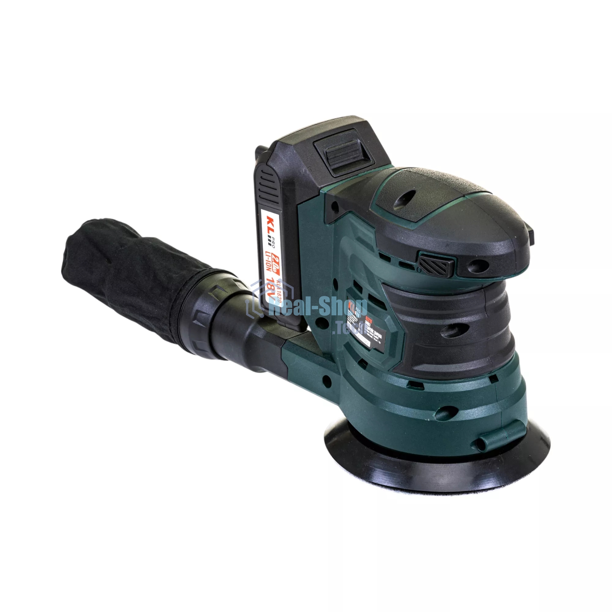 Эксцентриковая шлифовальная машина аккумуляторная KLPRO KLEZ18-20 (18В, Li-ion-2шт, 2.0А·ч, ЗУ 2,4А)
