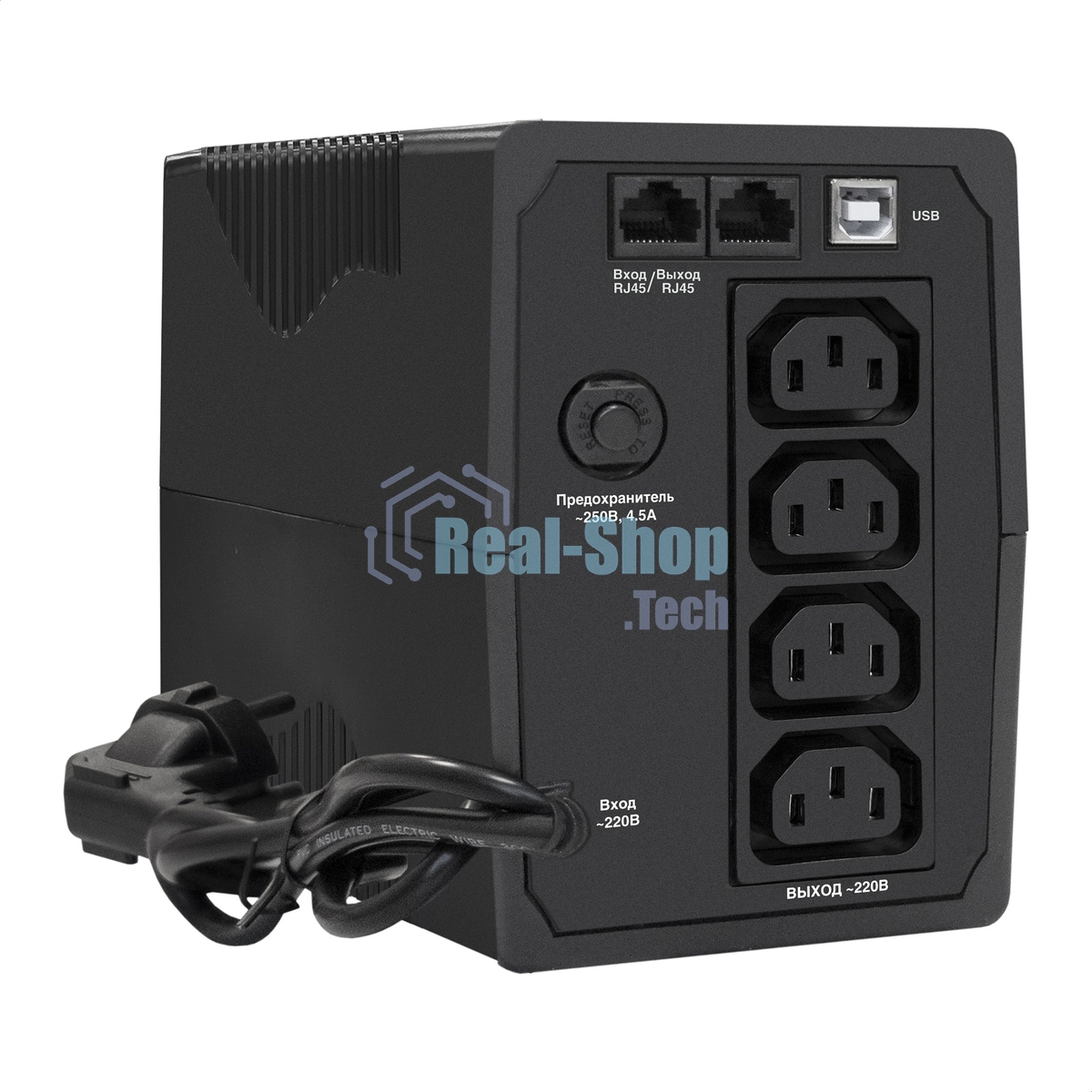Источник бесперебойного питания ExeGate Power Back BNB-1000.LED.AVR.4C13.RJ.USB 1000VA/550W, LED, AVR, 4*C13, RJ45/11,USB, черный