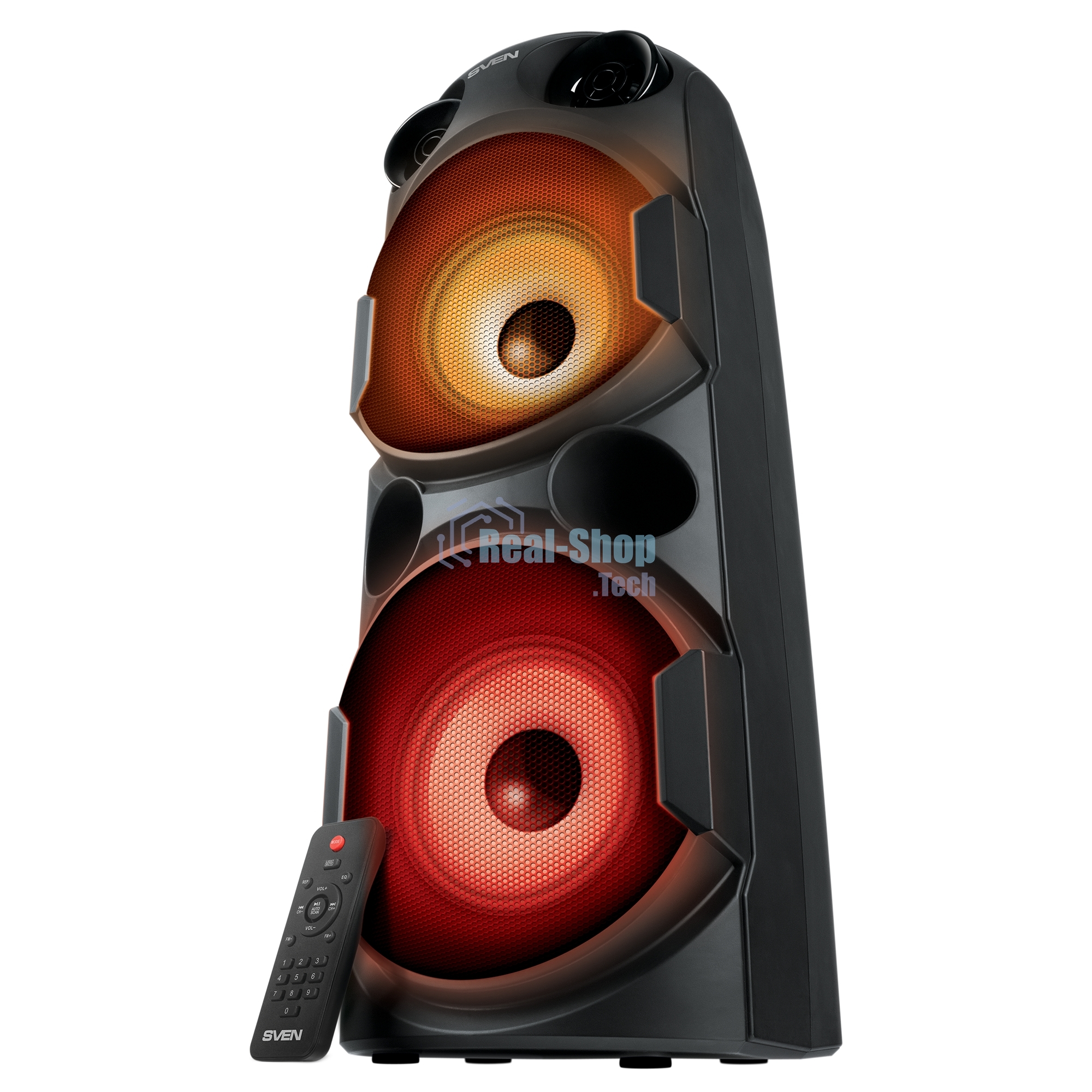 Колонка АС Sven PS-750, черный (80 Вт, TWS, Bluetooth, FM, USB, microSD, LED-дисплей, 2х4400мА*ч)