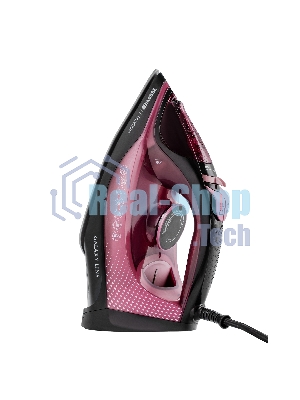 Утюг Galaxy Line GL 6132, розовый с черным, паровой, 2800 Вт, керамическое покрытие EasyGlide, функции: самоочистка, антикапля, антинакипь, указатель максимального уровня воды, индикатор нагрева, вертикальное отпаривание, паровой удар, регулировка подачи 