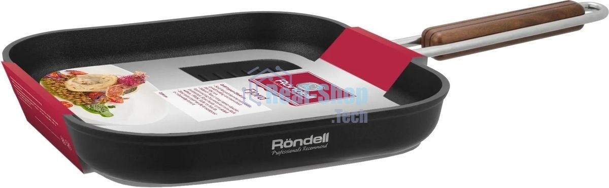 Сковорода-гриль Rondell Fjord RDA-1798, 26 см, без крышки, черный