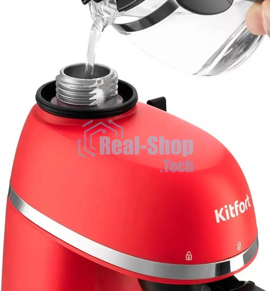 Кофеварка капельная Kitfort КТ-760-1 красный/черный, молотый кофе, 240мл, 800Вт, 3,5 бар