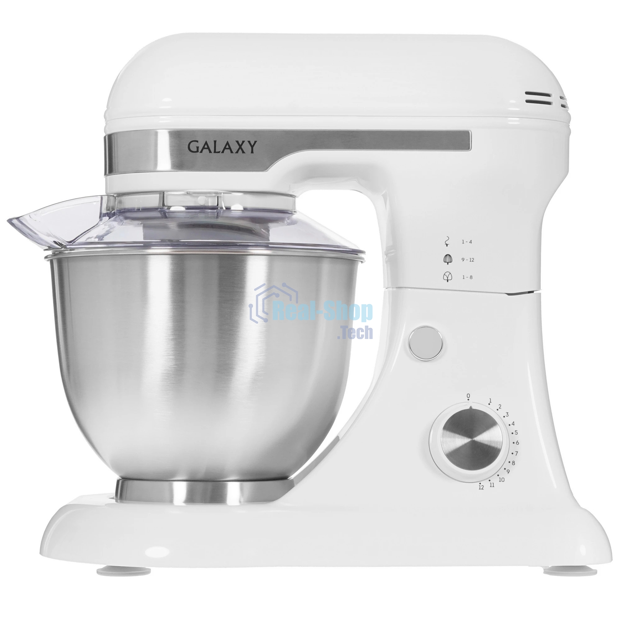 Миксер Galaxy Line GL 2230, белый, планетарный, 700 Вт, 12 скоростей