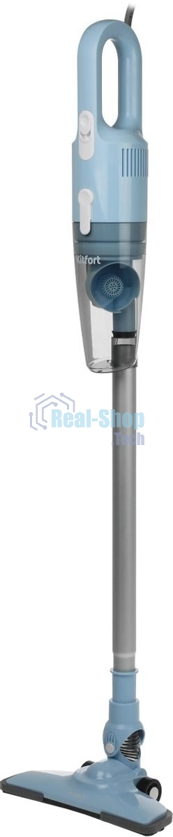 Пылесос вертикальный Kitfort KT-586-2 голубой, питание от сети, 400 Вт, уборка сухая, пылесборник 1,2 л