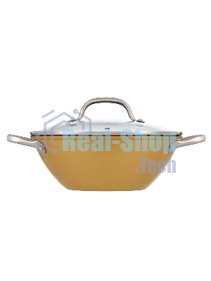 Вок Select Orange, 26х9,5см/3л, облегченный чугун, Ilag, стеклянная крышка. Цвет: желтый