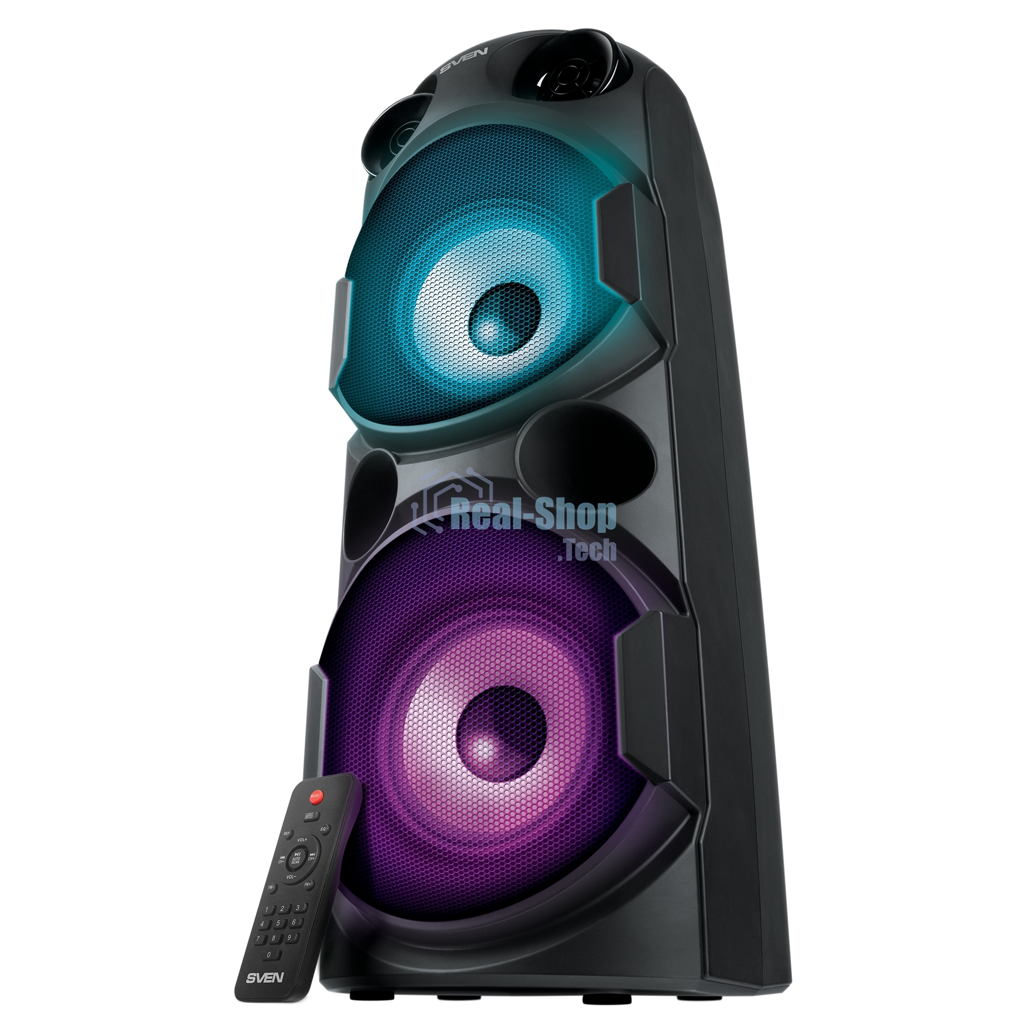 Колонка АС Sven PS-750, черный (80 Вт, TWS, Bluetooth, FM, USB, microSD, LED-дисплей, 2х4400мА*ч)