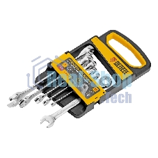 Набор ключей комбинированных трещоточных Denzel 6-17 мм, 6 шт., CrV, матовый хром 14720