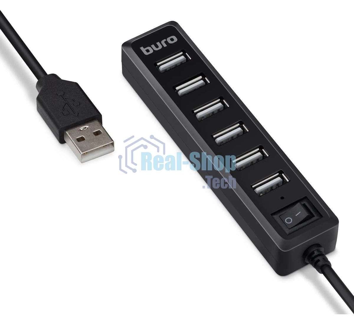 Разветвитель USB 2.0 Buro BU-HUB7-1.0-U2.0 7порт. черный
