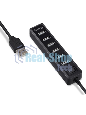Разветвитель USB 2.0 Buro BU-HUB7-1.0-U2.0 7порт. черный