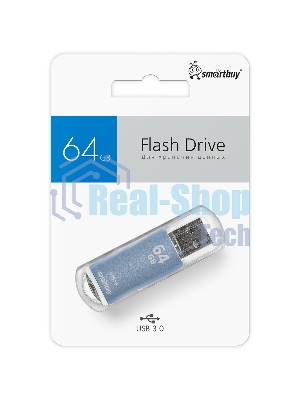 Флешка USB Smartbuy V-Cut Blue (SB64GbVC-B3), 64Gb, USB 3.0, R/W 75/30, голубой