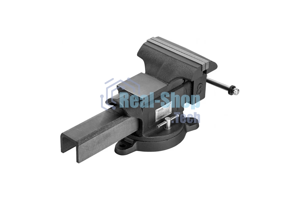 Тиски слесарные Denzel BVH-200, 200 мм, поворотные, стальная направляющая, с наковальней