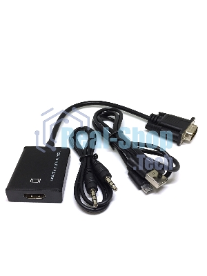 Конвертер Espada VGA + 3,5мм audio jack to HDMI, HCV0201 (44083)