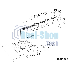 Кронштейн для проектора Cactus CS-VM-PR05B-BK черный макс.10кг настенный и потолочный поворот и наклон