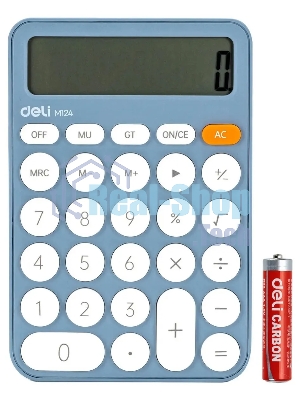 Калькулятор настольный Deli EM124BLUE синий 12-разр.