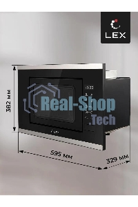 Микроволновая печь встраиваемая LEX BIMO 20.02 нержавеющая сталь/черный, 20 л, 700 Вт, переключатели - сенсор