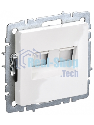 Розетка компьютерная двойная IEK BRITE РК10-2-БрБ RJ45 кат.5E белый
