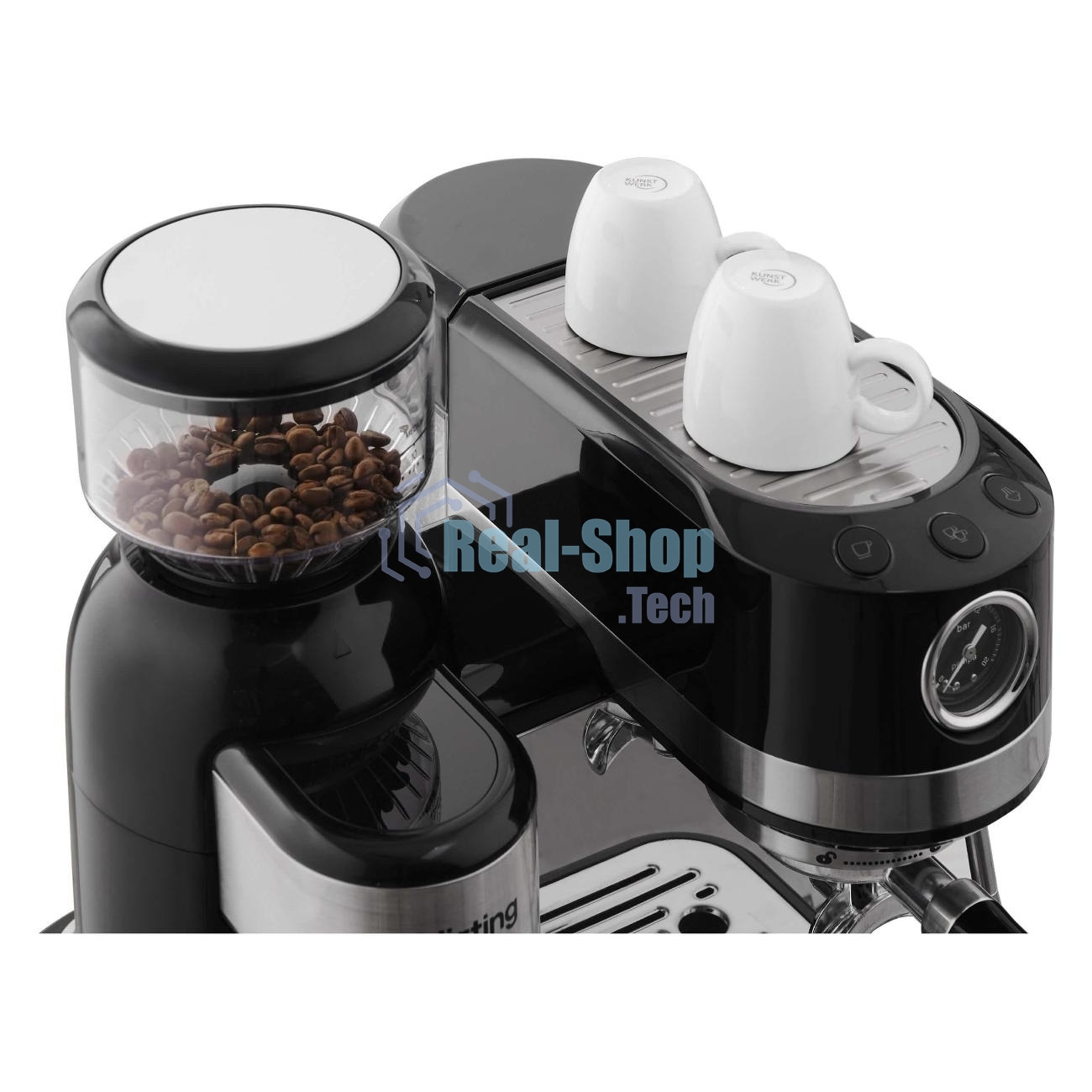 Кофемашина автоматическая Korting KCM 1015 N Ottimo черный/серебристый, исп. кофе - зерновой, 1500 Вт, 19 бар