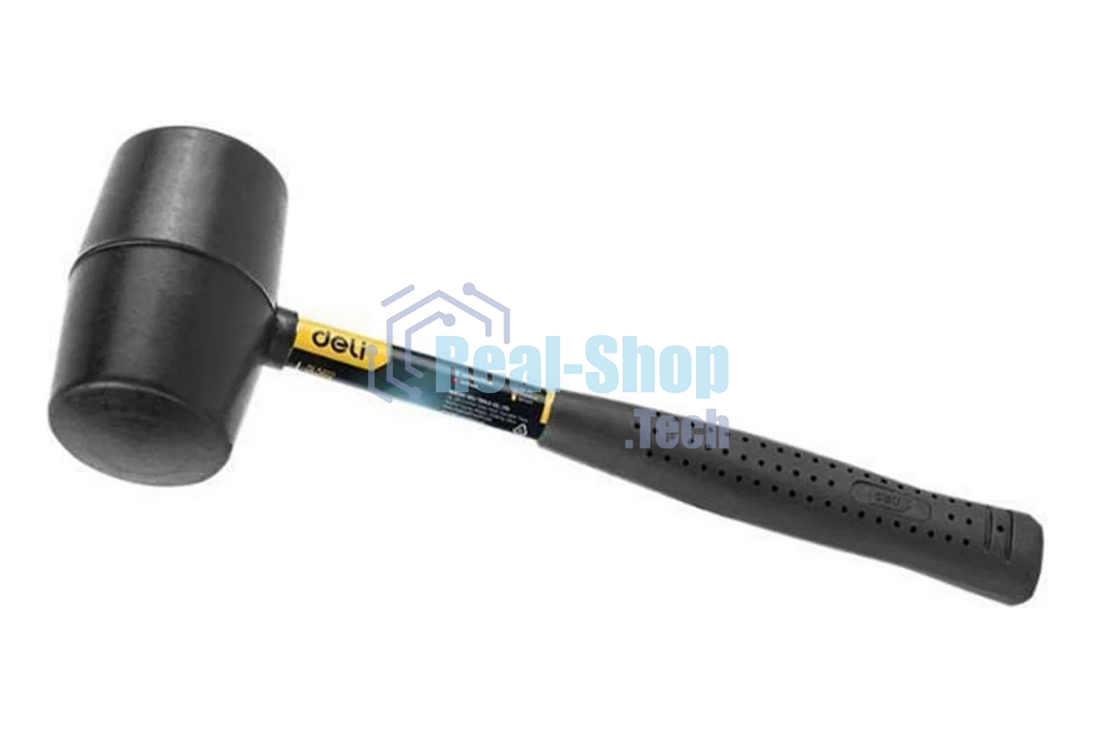 Киянка резиновая Deli DL5916 450 грамм, фиберглассовая рукоять с резиновой вставкой