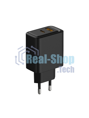 Сетевое зарядное устройство Rexant с портами USB-A и USB-C, 30Вт, черный