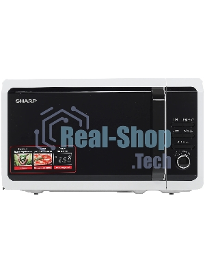 Микроволновая печь Sharp R2852RW белый, 20 л, 800 Вт, переключатели - кнопки/поворотный механизм