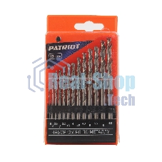Набор сверл по металлу PATRIOT, HSS, 13 шт: 1,5-6,5 мм, в пластиковом боксе