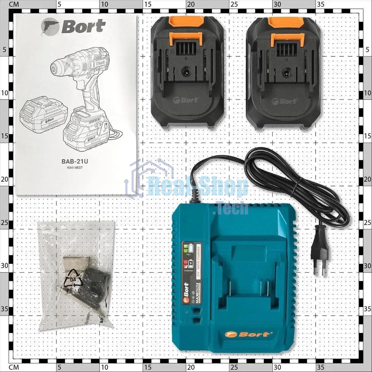Дрель-шуруповерт Bort BAB-21U, 18 В, 4 Ач, 100 Нм, бесщеточный