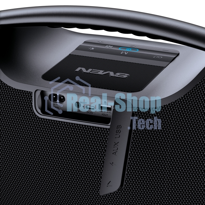 Портативная акустическая система SVEN PS-990, черный, 2.0, 2x90 Вт (RMS), IPx7, TWS, Bluetooth, USB, аккумулятор
