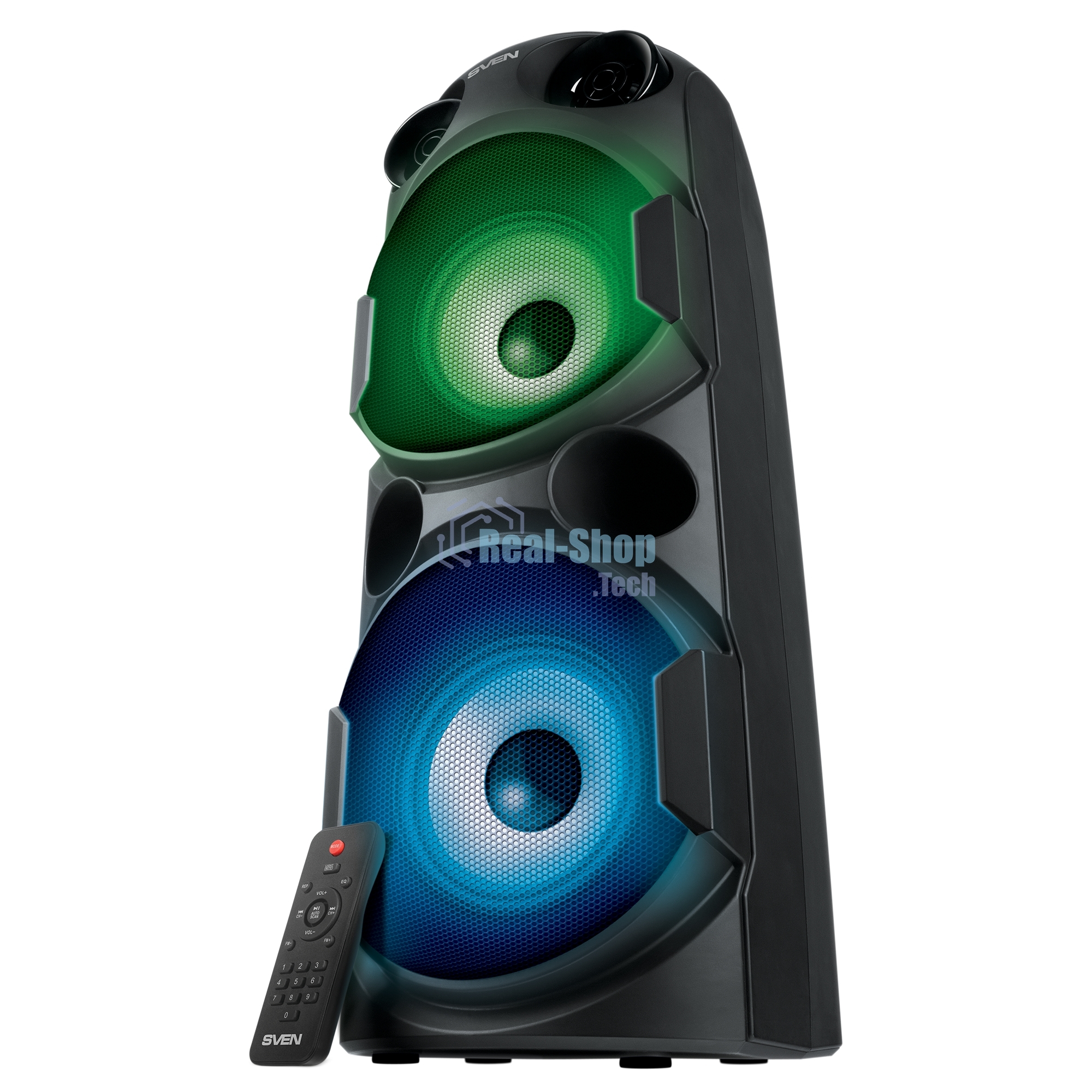 Колонка АС Sven PS-750, черный (80 Вт, TWS, Bluetooth, FM, USB, microSD, LED-дисплей, 2х4400мА*ч)