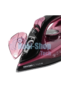 Утюг Galaxy Line GL 6132, розовый с черным, паровой, 2800 Вт, керамическое покрытие EasyGlide, функции: самоочистка, антикапля, антинакипь, указатель максимального уровня воды, индикатор нагрева, вертикальное отпаривание, паровой удар, регулировка подачи 