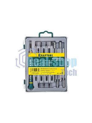 Набор KRAFTOOL Отвертки для точных работ с насадками, в боксе, 12 предметов 25611-H12
