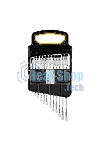 Набор ключей комбинированных трещоточных Denzel 6-19 мм, 12 шт., CrV, матовый хром 14722