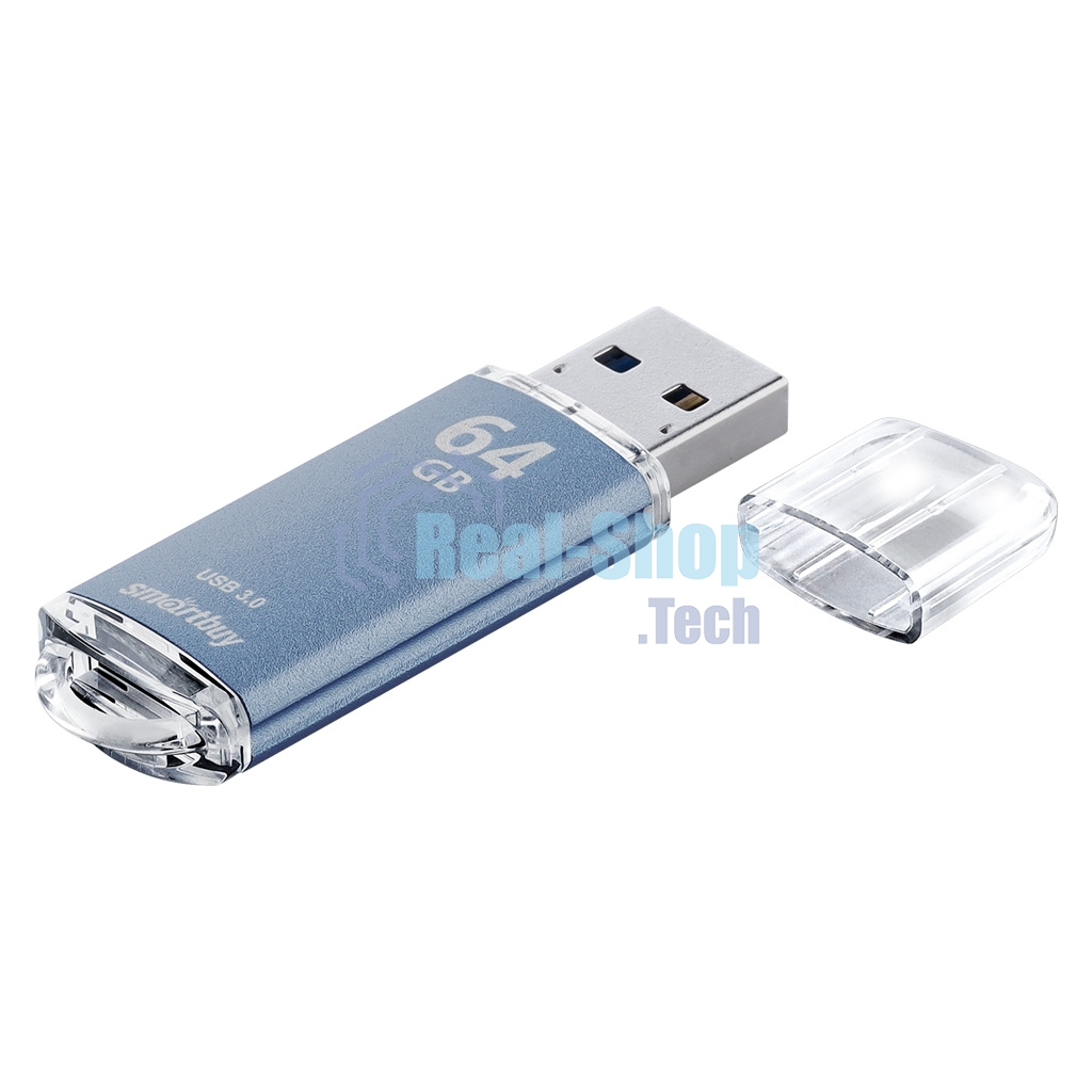 Флешка USB Smartbuy V-Cut Blue (SB64GbVC-B3), 64Gb, USB 3.0, R/W 75/30, голубой