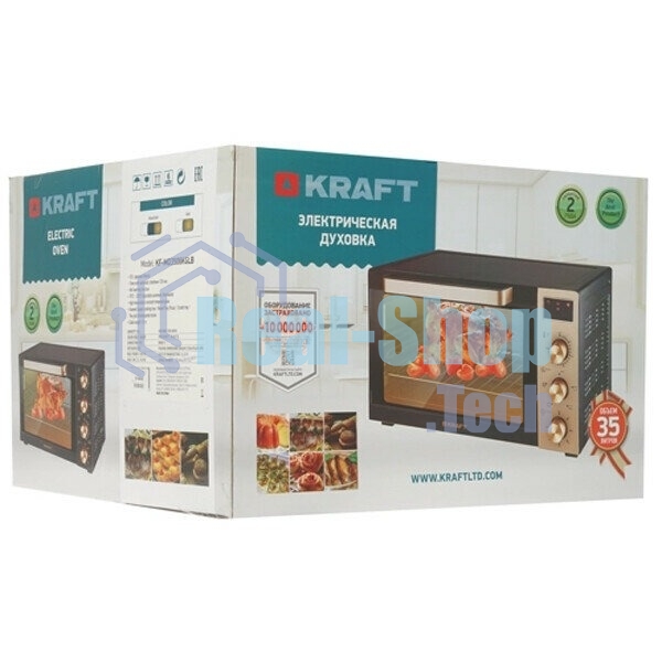 Мини-печь Kraft KF-MO 3506 KGLB (черный/золото) с дисплеем