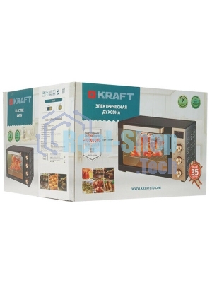 Мини-печь Kraft KF-MO 3506 KGLB (черный/золото) с дисплеем