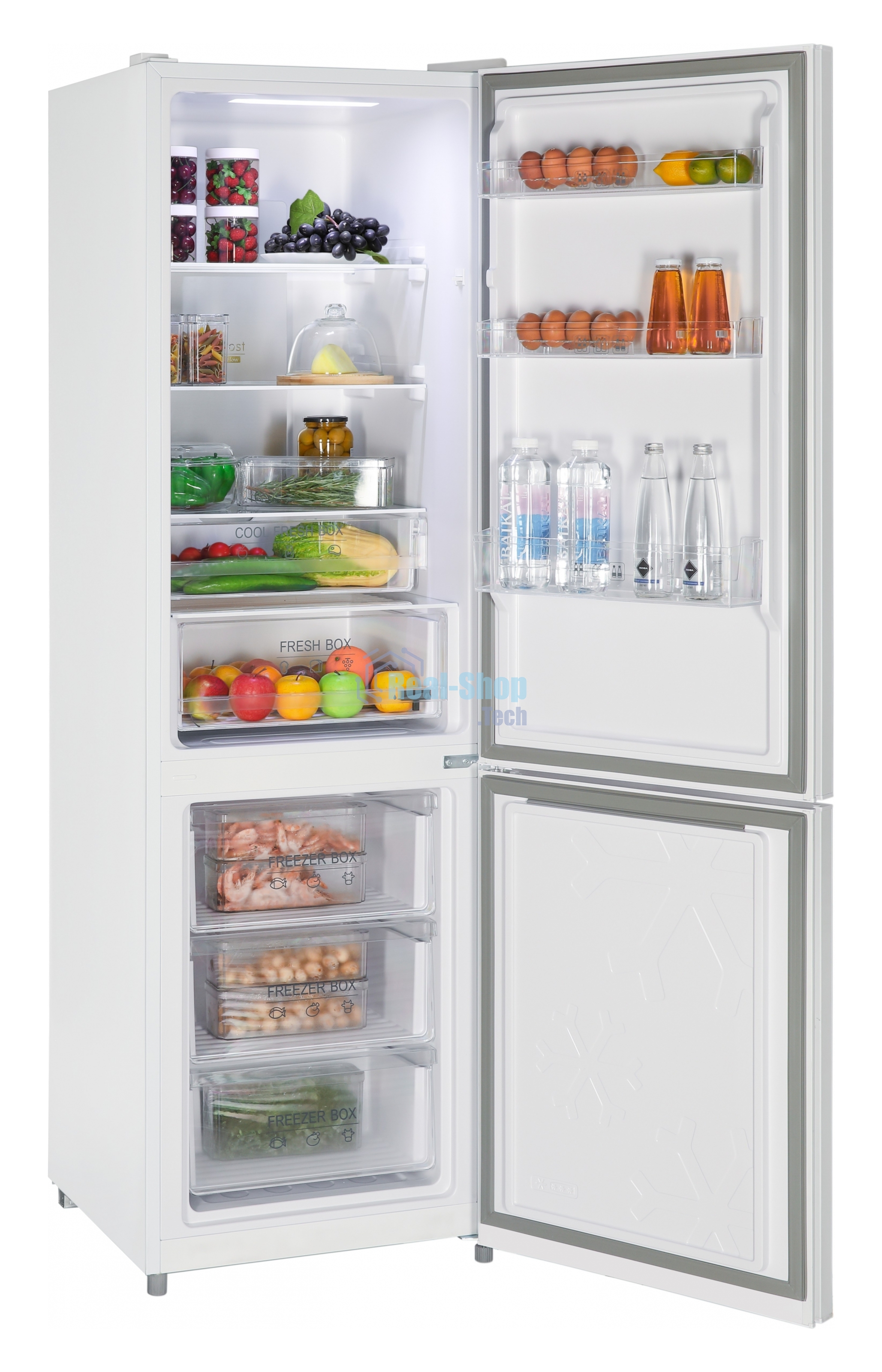 Холодильник Nordfrost RFC 390D NFGW белое матовое стекло двухкамерный 240/95л морозилка снизу